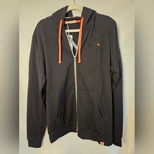 Marine Layer x Pinterest Zip Hoodie Black Orange Drawstring Size Small Modal